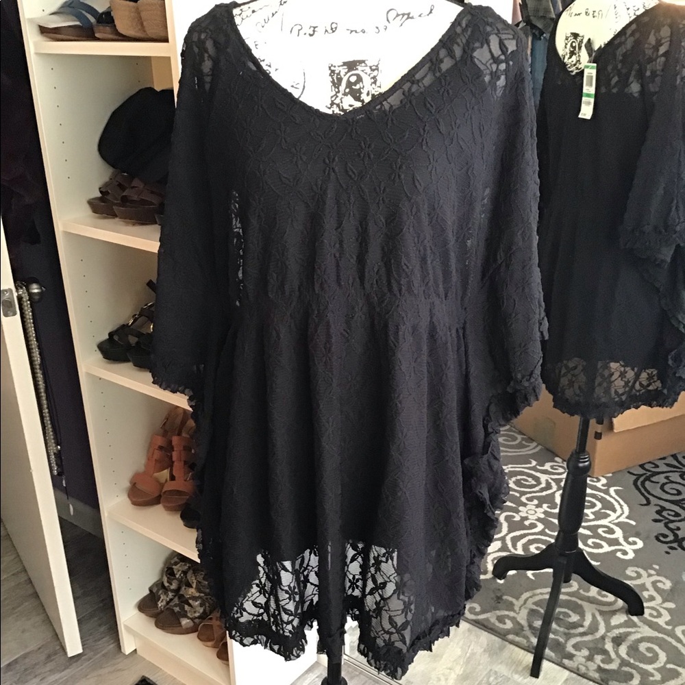 Style and Company 2 Piece Lace Top Black L